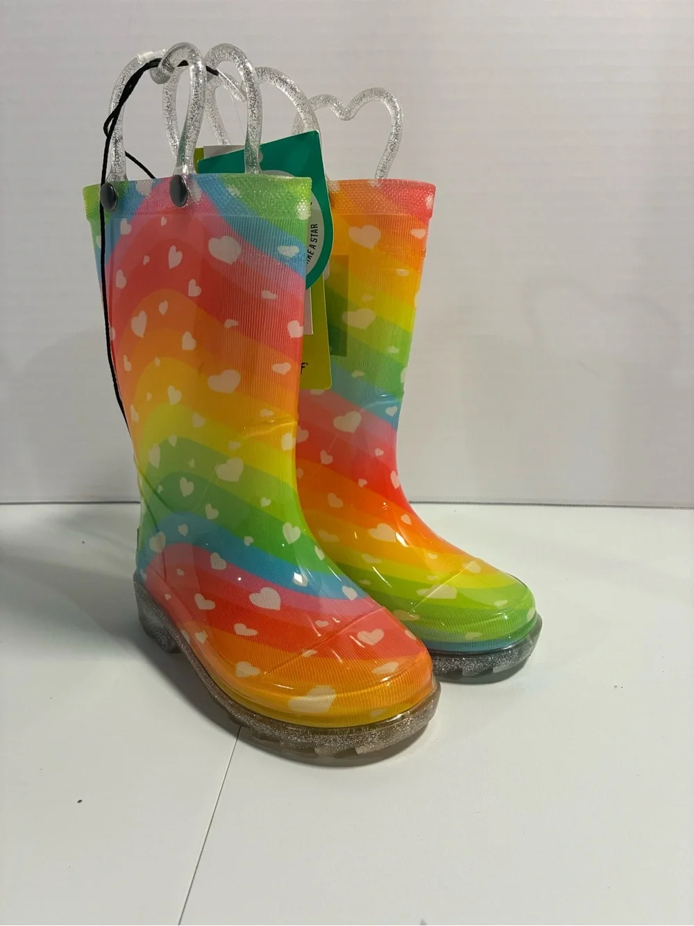 Western Chief Kids Rainbow Heart Rain Boots